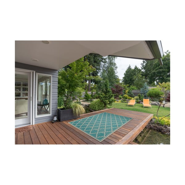 Tappeto turchese per esterni , 160 x 230 cm Intreccio - Floorita-image-3