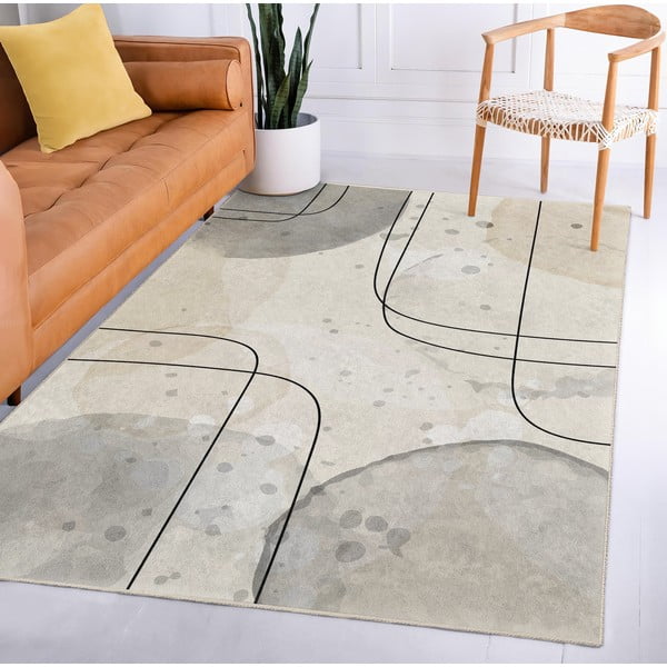 Tappeto grigio/color crema lavabile 120x180 cm Simple Lines – Mila Home-image-3