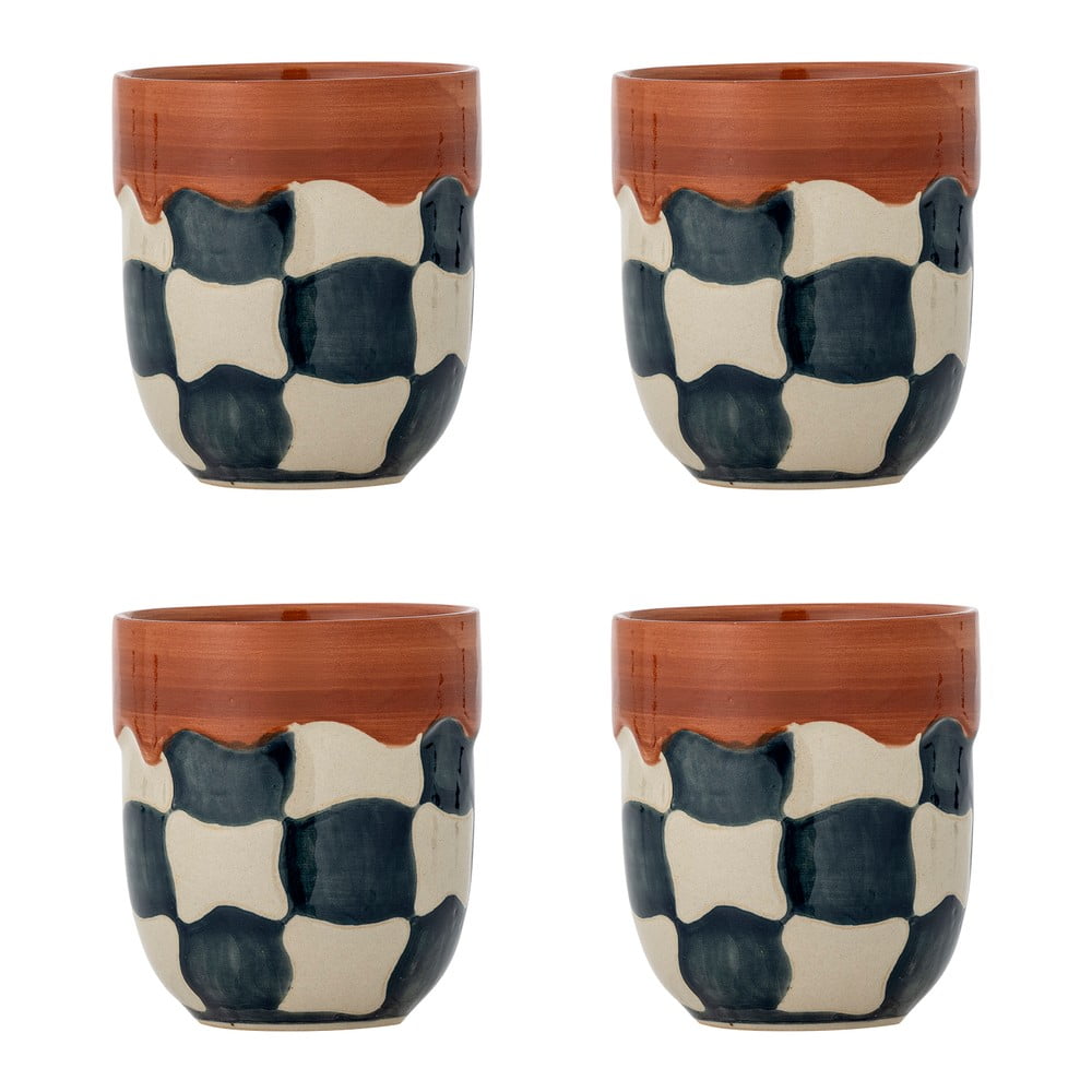Tazzine in set in gres 4 pz 375 ml Check – Bloomingville | Tazzine