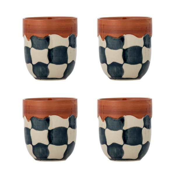 Tazzine in set in gres 4 pz 375 ml Check – Bloomingville