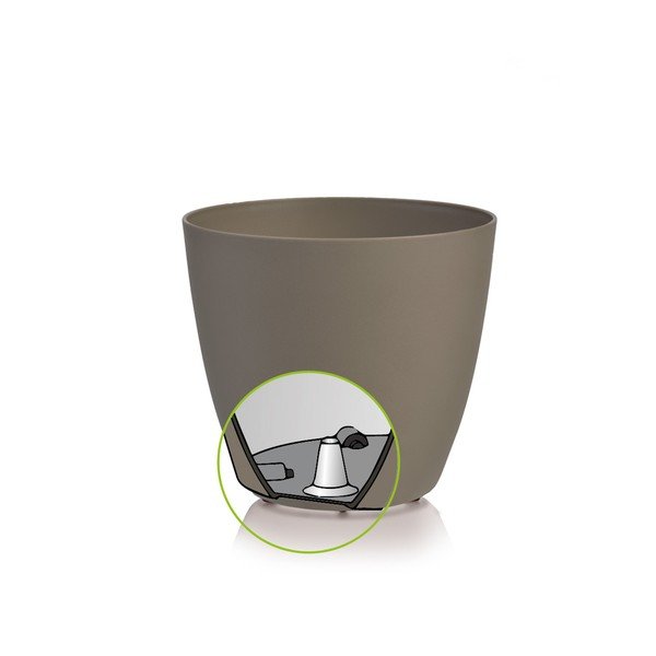 Šedohnědý květináč s pojízdnými kolečky Gardenico Ella Twist'n'Roll Smart System, ø 40 cm-image-1