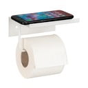 Porta carta igienica autoportante in metallo bianco con ripiano Desulo - Wenko