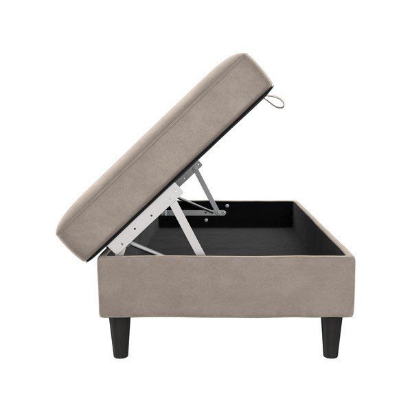 Poggiapiedi in velluto grigio Hartford - Støraa-image-3