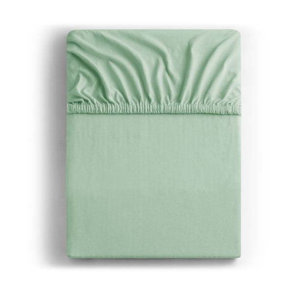 Lenzuolo in jersey elasticizzato verde chiaro 90x200 cm Amber - DecoKing