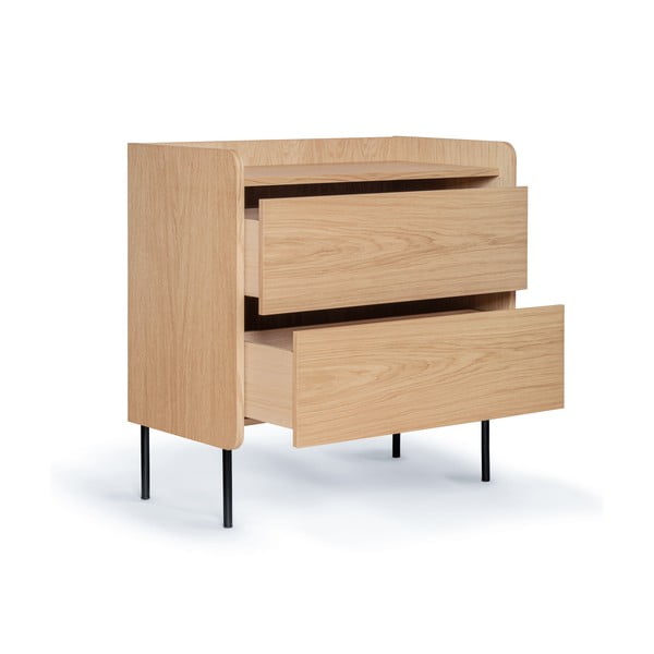 Cassettiera alta colore naturale in rovere 80x82 cm Wrap - Bonami Selection-image-3