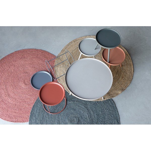 Tappeto rotondo grigio in iuta ø 150 cm Ross – WOOOD-image-2