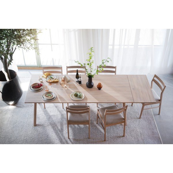 Piano d'appoggio aggiuntivo per tavolo da pranzo in rovere massiccio 95x45 cm Clapperton – Rowico-image-1
