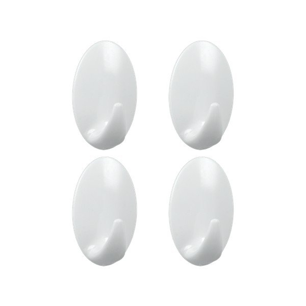 Set di 4 ganci adesivi in plastica bianca Greg - Metaltex-image-1