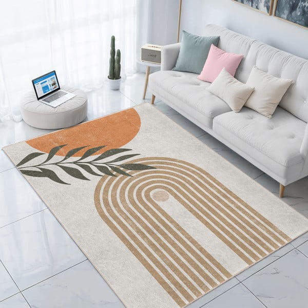 Tappeto color crema lavabile 80x150 cm Dot Arch – Mila Home-image-3