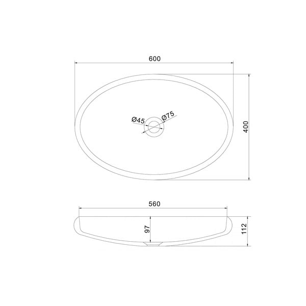 Lavabo ovale bianco , 60 x 40 cm Thin - Sapho-image-2