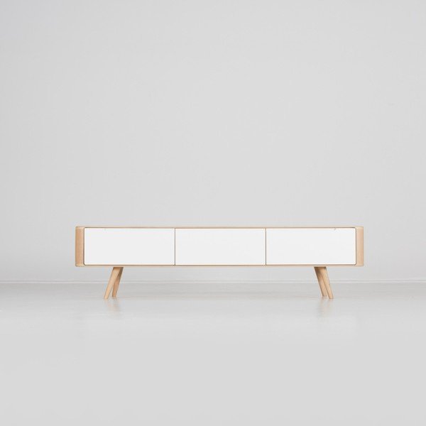 Tavolo TV in legno di quercia , 180 x 42 x 45 cm Ena - Gazzda-image-3