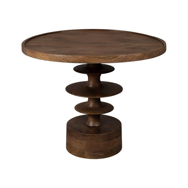Tavolino da salotto rotondo colore naturale scuro in mango massiccio ø 66 cm Cath – Dutchbone
