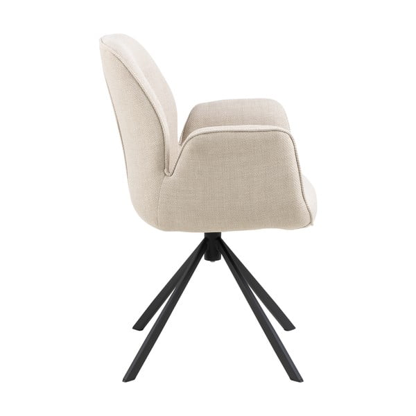 Sedia da pranzo color crema in imbottito Aura – Actona-image-4