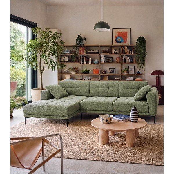 Divano angolare verde (con penisola a sinistra/con chaise lounge) Bemy – Micadoni -image-1