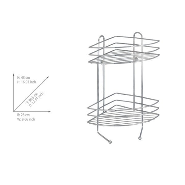 Mensola a muro angolare cromata a due livelli Exclusive - Wenko-image-4