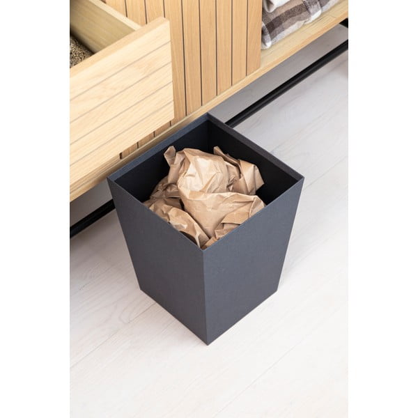 Cestino per la spazzatura nero Sofia Canvas Paper Laminate – Bigso-image-2