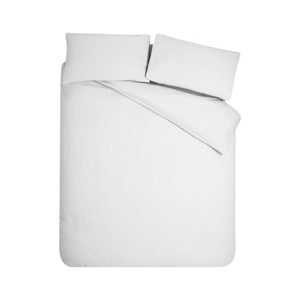 Set copripiumino e federa bianco in crêpe per letto singolo 135x200 cm Crinkle Seersucker – Catherine Lansfield