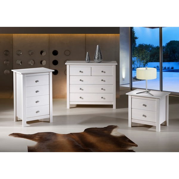 Cassettiera alta in pino bianco 79x80 cm Berna - Marckeric-image-1