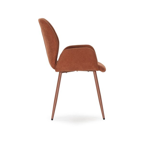 Set di sedie da pranzo color terracotta in imbottito 2 pz Ansu – Marckeric-image-4