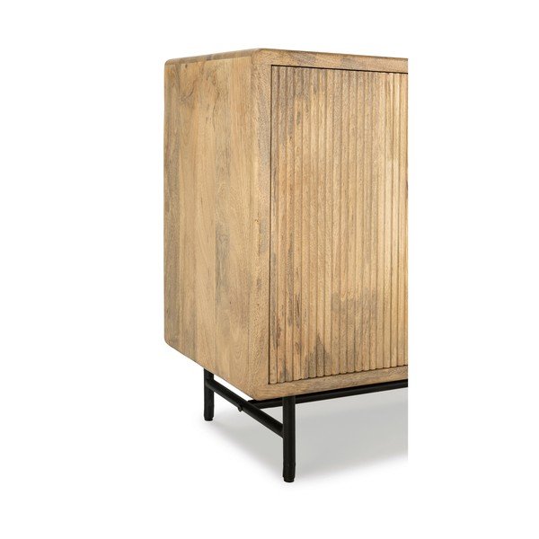 Cassettiera di colore naturale in mango massiccio 190x85x40 cm Mundra – MOME-image-3