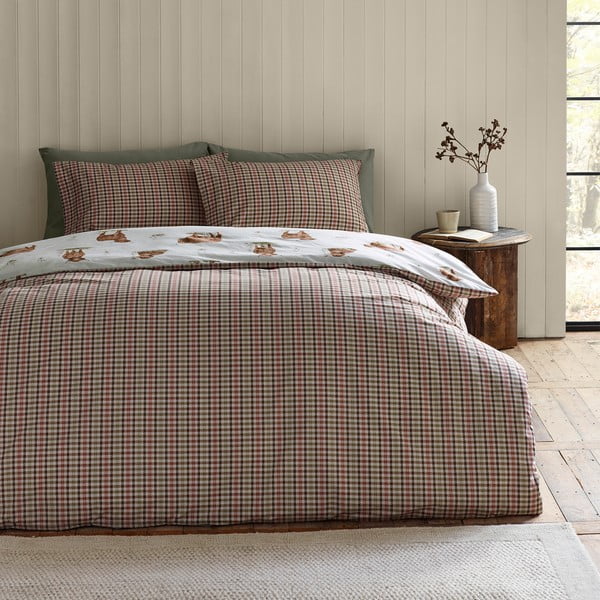 Set copripiumino e federa marrone e beige per letto matrimoniale e per letto esteso 230x220 cm Angus Highland Cow – Catherine Lansfield-image-2