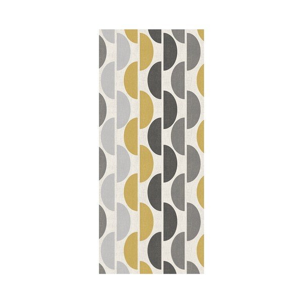 Šedo-žlutý běhoun Floorita Halfmoon, 60 x 190 cm