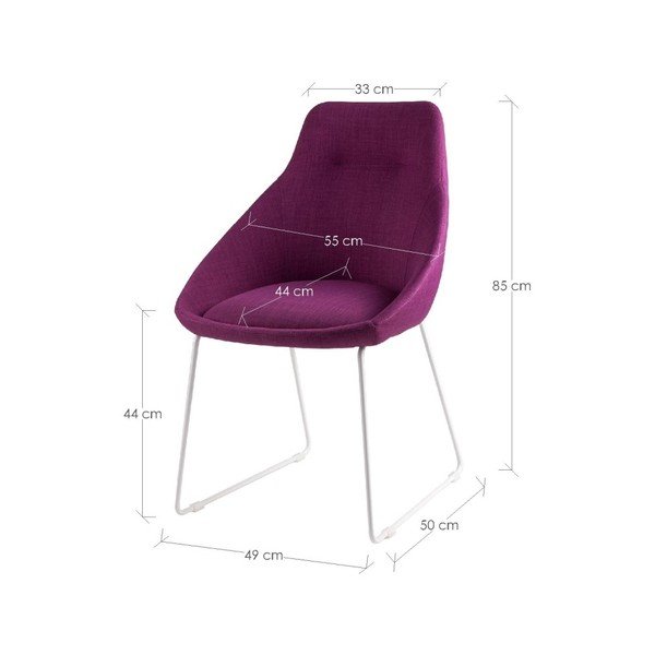 Set di 2 sedie da pranzo rosa Alba - sømcasa-image-3