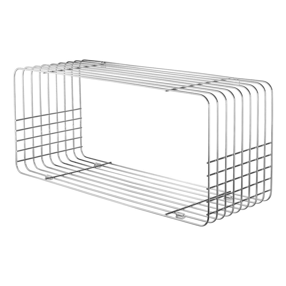 Libreria da parete color argento lucido in metallo 70x30 cm Wire – Mette Ditmer Denmark | Librerie da parete