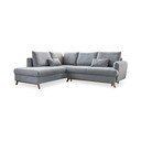 Divano angolare grigio chiaro allungabile/con contenitore (con penisola a sinistra/a L) Scandic Lagom – Miuform