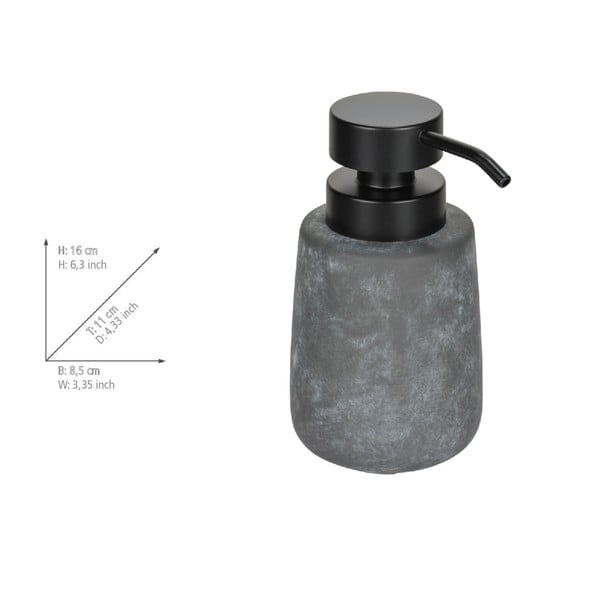 Dispenser per sapone grigio in ceramica 400 ml Sacile – Wenko-image-4
