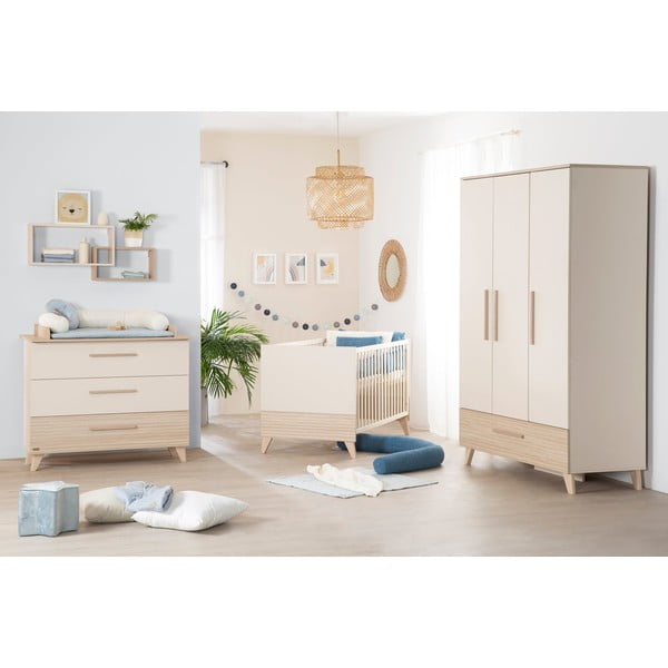 Lettino beige con altezza regolabile 70x140 cm Sidney – Roba-image-4