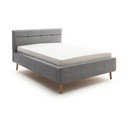 Letto matrimoniale imbottito grigio con contenitore con rete inclusa 140x200 cm Lotte – Meise Möbel