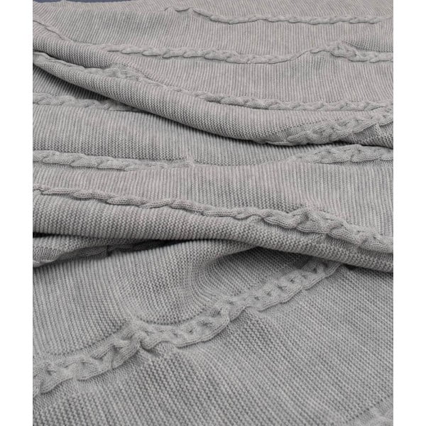 Copriletto grigio 200x220 cm Trenza – Oyo Concept-image-1