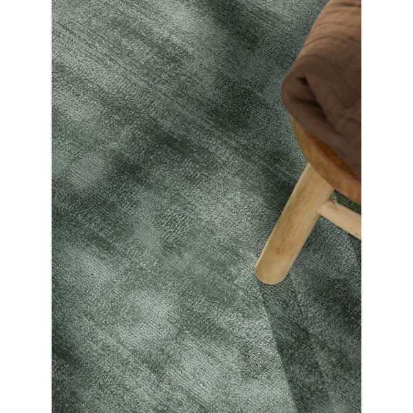 Tappeto rotondo azzurro in viscosa tessuto a mano ø 120 cm Noemi – Vikosa-image-3