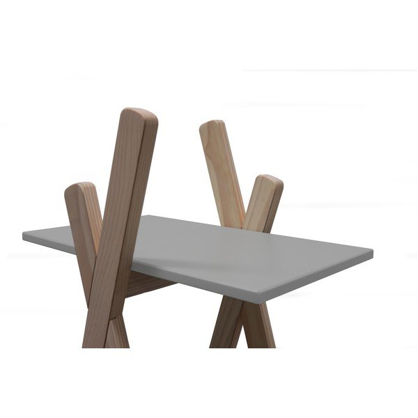 Libreria per bambini con ripiani grigi e struttura in legno di pino Elisa - Marckeric-image-4