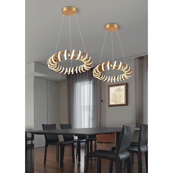Lampadario dorato ø 55 cm Curl – Trio-image-1