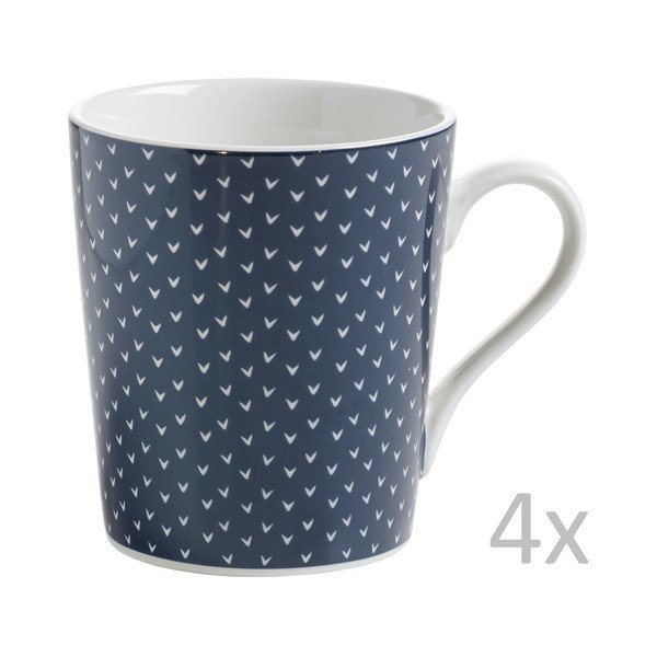 Sada 4 hrnků Maxwell & Williams Indigo Arrow