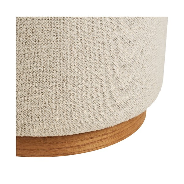 Poggiapiedi beige con rivestimento in bouclé Daisy – House Nordic-image-3