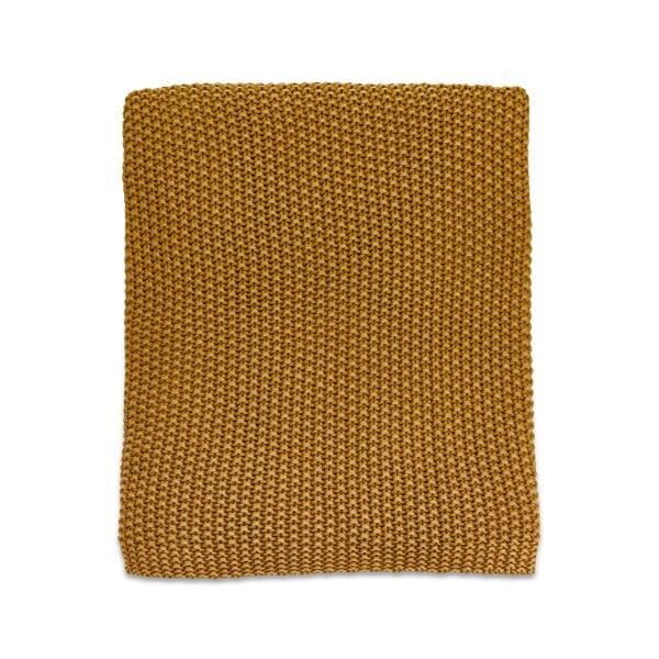Coperta in cotone giallo, 185 x 200 cm Moss - Nkuku