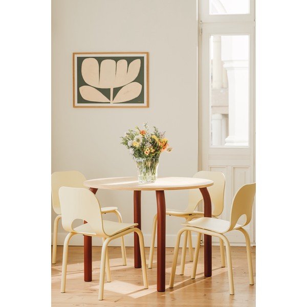 Tavolo da pranzo rotondo con piano effetto rovere ø 100 cm Meko – noo.ma-image-1