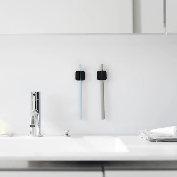 Portaoggetti multifunzione in silicone nero in set da 2 Film Hook - YAMAZAKI-image-1