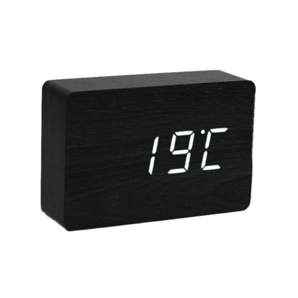Sveglia nera con display a LED bianchi Brick Click Clock - Gingko-image-4