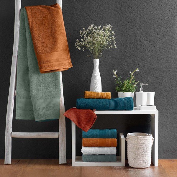 Asciugamano tipo terry color mattone in cotone 30x50 cm Tendresse – douceur d'intérieur-image-3