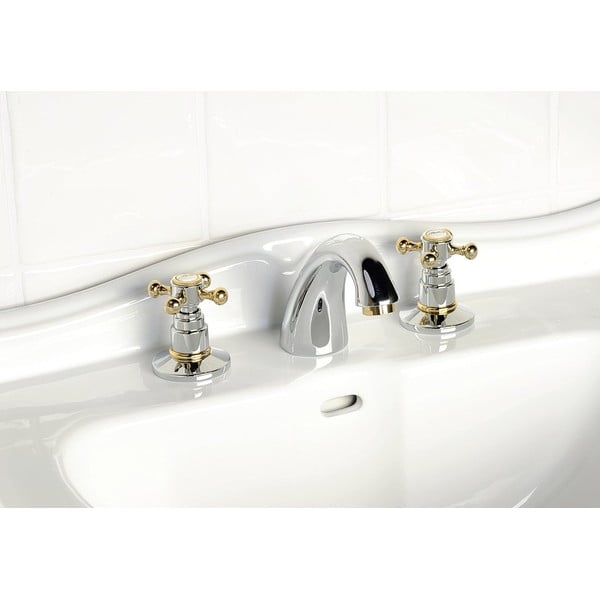 Rubinetto per lavandino in argento lucido/dorato Antea – Sapho-image-1