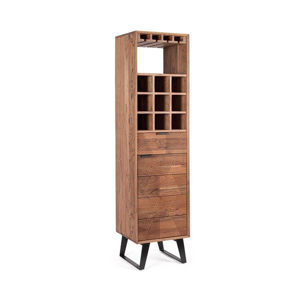 Cantinetta di colore naturale in acacia massiccia 45x180x40 cm Isar – Bizzotto-image-2