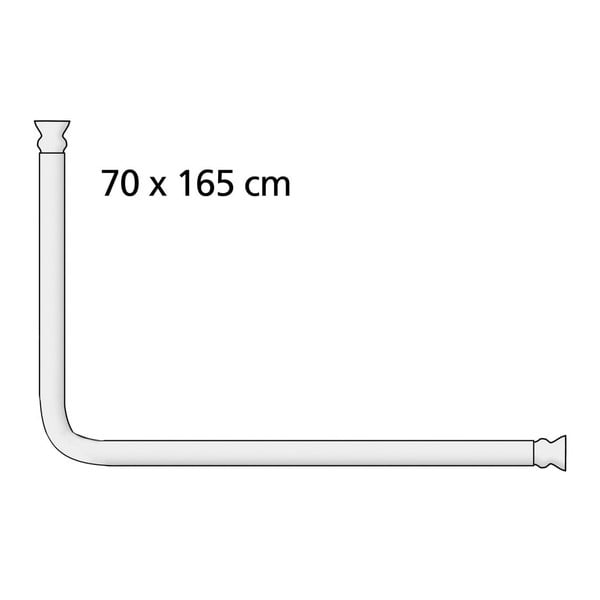 Asta angolare universale nera per tenda da doccia Nero, ø 2 cm - Wenko-image-3