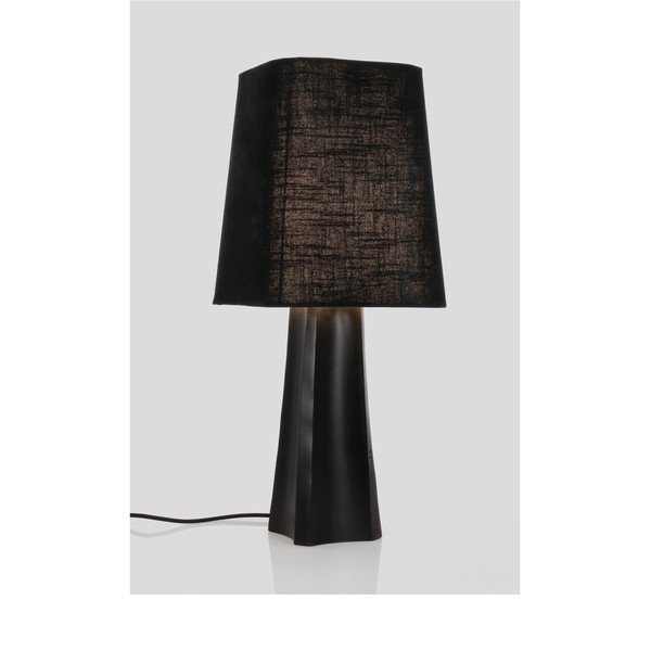 Lampada da tavolo nera in metallo con paralume in tessuto (altezza totale 61 cm) Tripura – Bizzotto-image-2