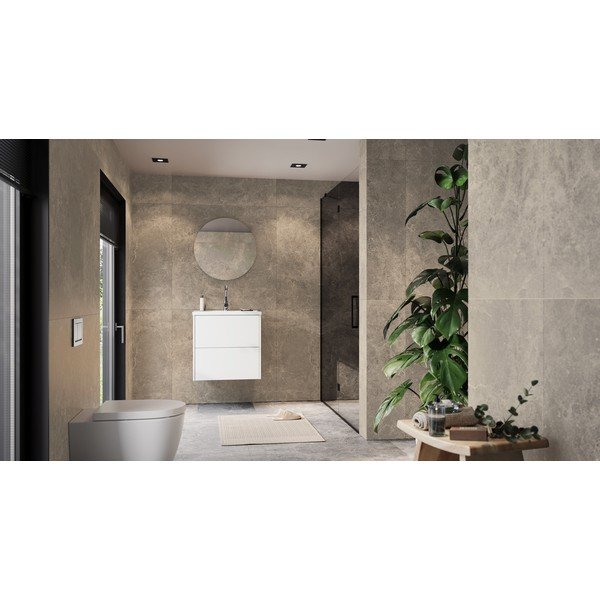 Mobile da lavabo bianco opaco da appendere 61x61 cm Bodera – Germania-image-1