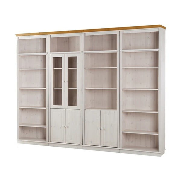 Libreria in legno di pino bianco 296x223 cm Anita - Støraa-image-2