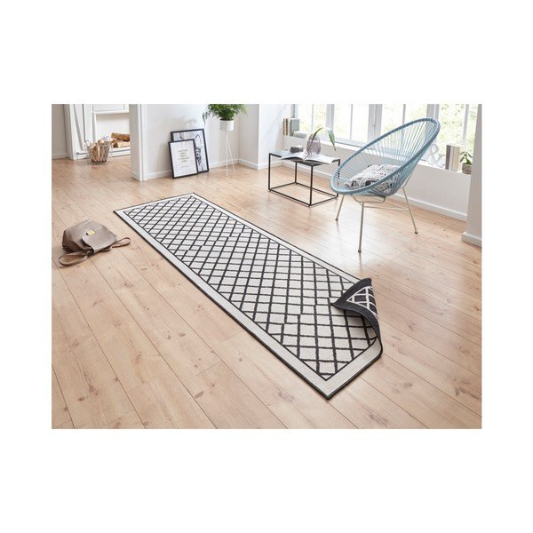 Tappeto da esterno nero e crema , 80 x 250 cm Sydney - NORTHRUGS-image-4
